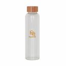 550ml Glass Drink Bottle with Bamboo Lid