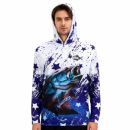 Men's Polyester Spandex Sublimated 1/4 Zip Fishing Hood Shirt